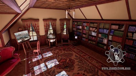 ArtStation - Victorian study room / library interior | Game Assets