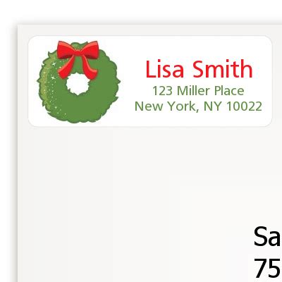 Christmas Wreath Baby Shower return address labels | Baby Shower return address Stickers