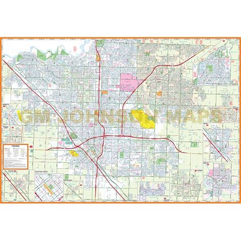 Fresno / Clovis, California Street Map - GM Johnson Maps