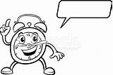Coloring Book  Cartoon Alarm Clock Character Royalty Free Vector sketch template