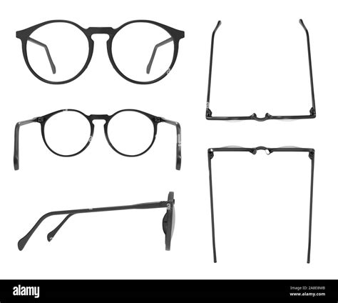 Black Glasses Set isolated Stock Photo - Alamy