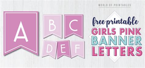 Free Printable Girls Pink Banner Letters - World of Printables