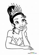 Tiana Portrait Disney Princess  Coloring Pages For Kids sketch template