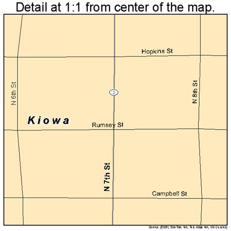 Kiowa Kansas Street Map 2037125