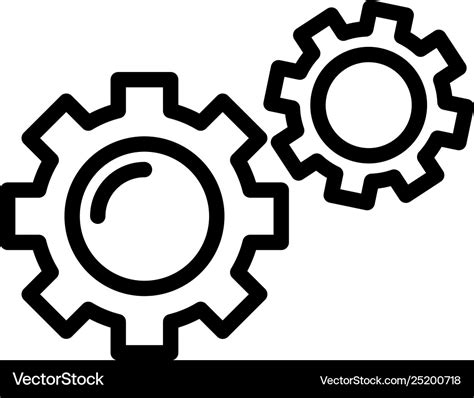 Two gears icon outline style Royalty Free Vector Image