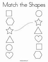 Match The Shapes Coloring Page  Twisty Noodle Shape worksheets For sketch template