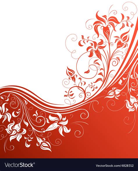 Red floral background Royalty Free Vector Image