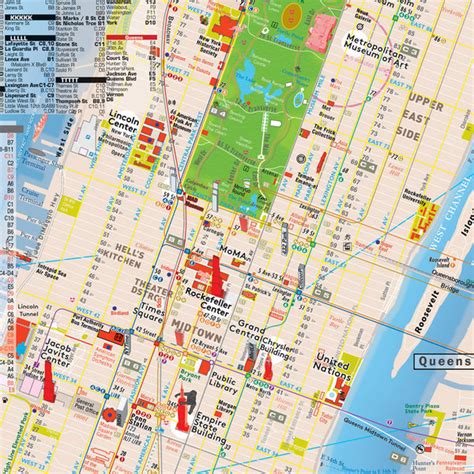 Manhattan Map - Laminated - Midtown Details - 2022 AR Augmented Realit – TerraMapsGuides