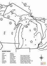 Michigan Outline Map Clip Peninsula Clipart State Upper Printable  sketch template