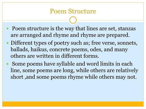 PPT - Poem Structure PowerPoint Presentation, free download - ID:1993694