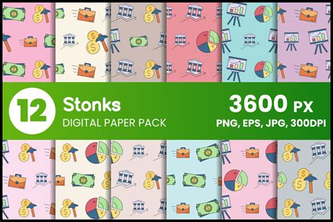 Stonks Digital Paper Set Graphic by fromporto · Creative Fabrica