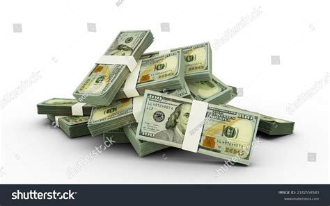 3d Stack 100 Us Dollar Notes Stock Illustration 2182558583 | Shutterstock