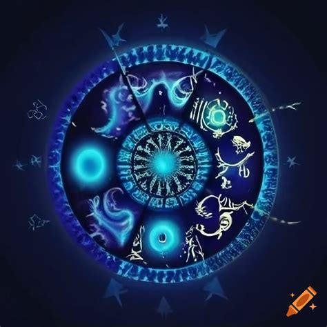Mystical astrology symbols on dark background