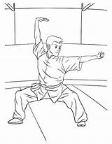 Kung Fu Página Para Colorear Niños  Vector Premium sketch template