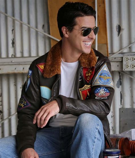 Maverick Tom Cruise Top Gun Leather Jacket with Patches - Jackets Masters