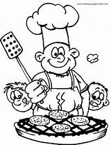 Chef cooking color Page sketch template