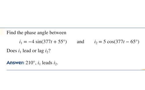 Phase angle between two sinsoidal currents - Electrical Engineering Stack Exchange