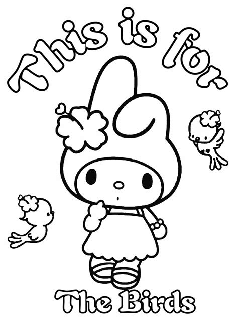 Free Sanrio My Melody Coloring page | Hello kitty colouring pages, Unicorn coloring pages ...