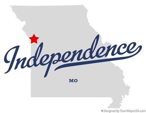 Map of Independence, Jackson County, MO, Missouri