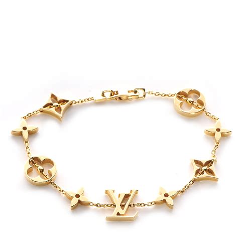 LOUIS VUITTON Monogram Bracelet Yellow Gold 69565