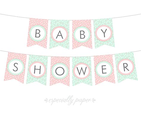 Printable Baby Shower Banner in Pink & Mint by EspeciallyPaper