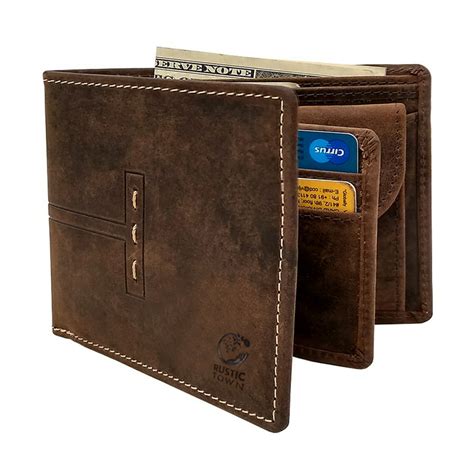 Rustic Town - Rustic Town Leather RFID Blocking Bifold Wallet with Coin ...