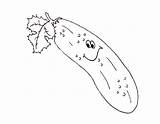Pepino Para Colorear Dibujo Cucumber Coloring Gurke Malvorlage Pages  sketch template