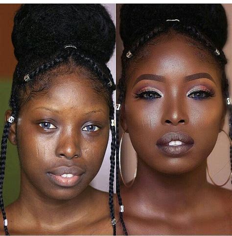 Black Girl's Before And After Makeup Face - Fashion - Nigeria