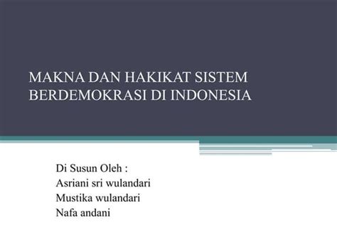 PPT PKN Demokrasi di Indonesia