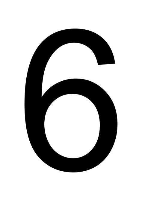 Number 6 - Large Printable Numbers - Free Printables