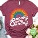 Spooky Svg, Scary Svg, Sunday Svg, Rainbow Spooky Svg, Retro Scary Svg, Rainbow Shirt Design ...