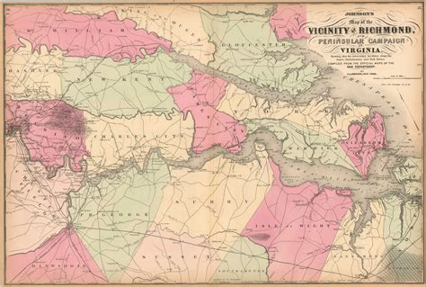 Johnson’s Map of the Vicinity of Richmond and Peninsular Campaign in ...