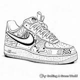 Nike Air Force 1 Coloring Pages  Free & Printable sketch template