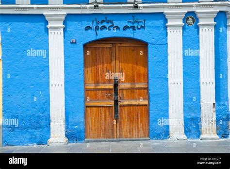 Colorful building architecture in Arequipa, Peru, South America Stock ...