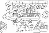 Supermercado Para Colorear Dibujos De Tiendas Pintar Sketch Coloring Page sketch template