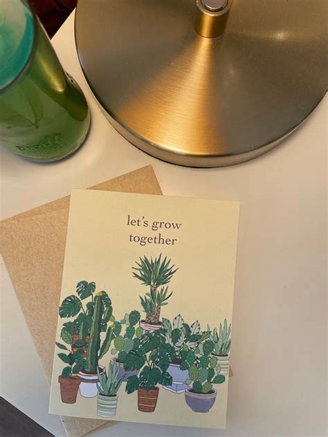 Let's Grow Together Greeting Card. Plant Card. - Etsy