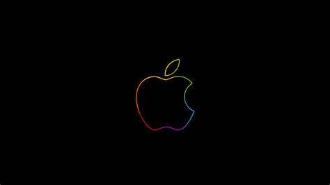 Apple logo Wallpaper 4K, Outline, Colorful
