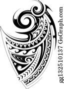 410 Maori Ethnic Style Sleeve Tattoo Ornament Clip Art | Royalty Free - GoGraph