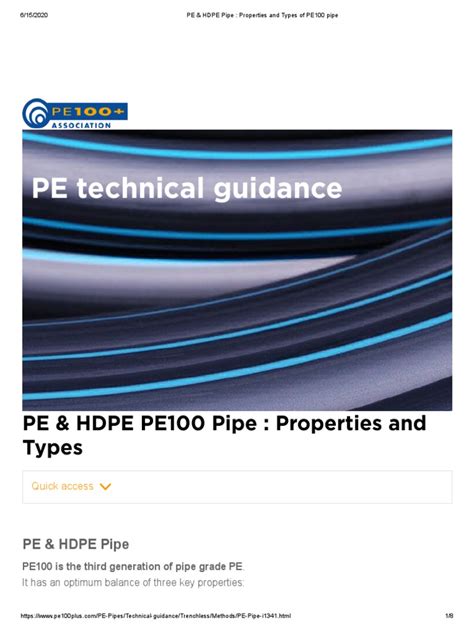 Understanding the Properties and Applications of PE100 Pipe | PDF | Wear | Fracture