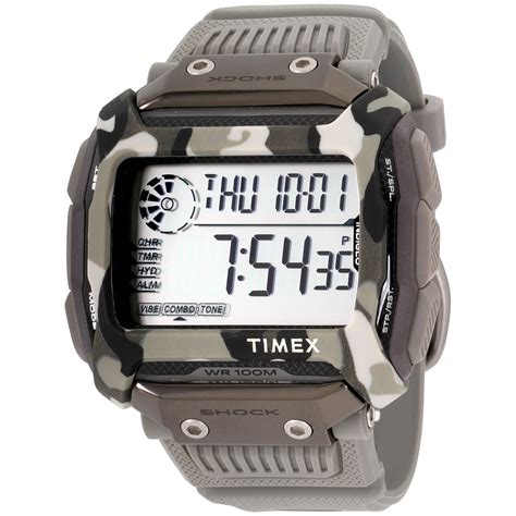 Timex - Timex Command Shock Black Digital Dial Plastic Strap Men's ...