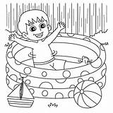 Coloring Book Page A Pool Party Images  Free Download On Freepik sketch template