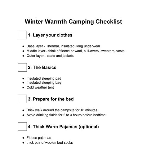 Winter Warmth Camping Checklist.pdf | DocDroid