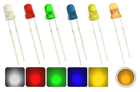 Buy Scriptronics 6 Colour LED Diodes Lights 5mm Light Emitting Diode LED Lamp Assorted Kit ...