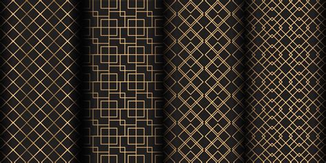 Geometric black gold seamless pattern background 6127561 Vector Art at ...