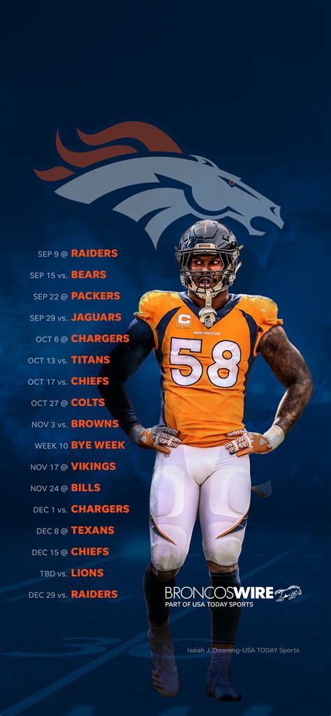 Denver Broncos 2019 Schedule: Downloadable Wallpaper