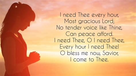 I NEED THEE EVERY HOUR LYRICS - YouTube