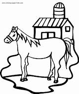 Horses Color Page  Horse At A farm sketch template