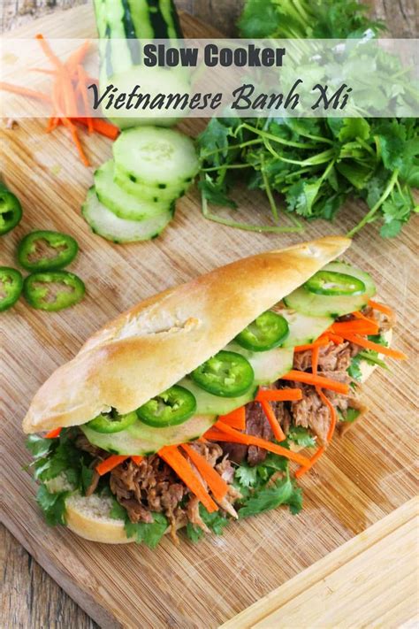 Slow Cooker Vietnamese Banh Mi Sandwich - The Stay At Home Chef