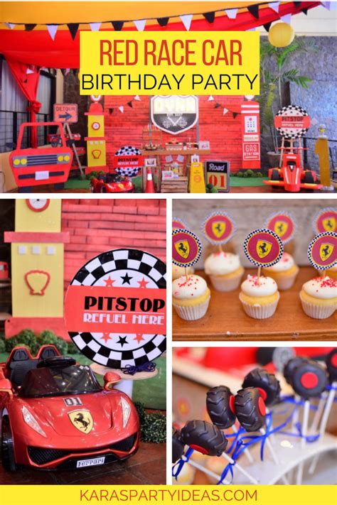 Kara's Party Ideas Red Race Car Birthday Party | Kara's Party Ideas