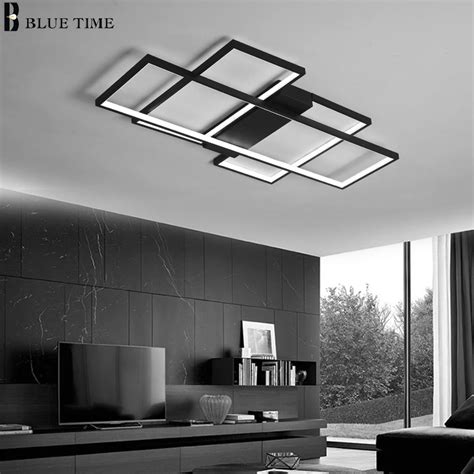 Black White Modern LED Ceiling Lights For Living Room Bedroom Led Ceiling Lamps for Dining Home ...